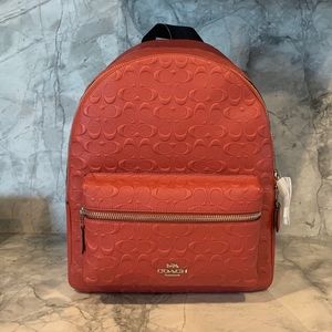 Coach Red and Black Backpack
